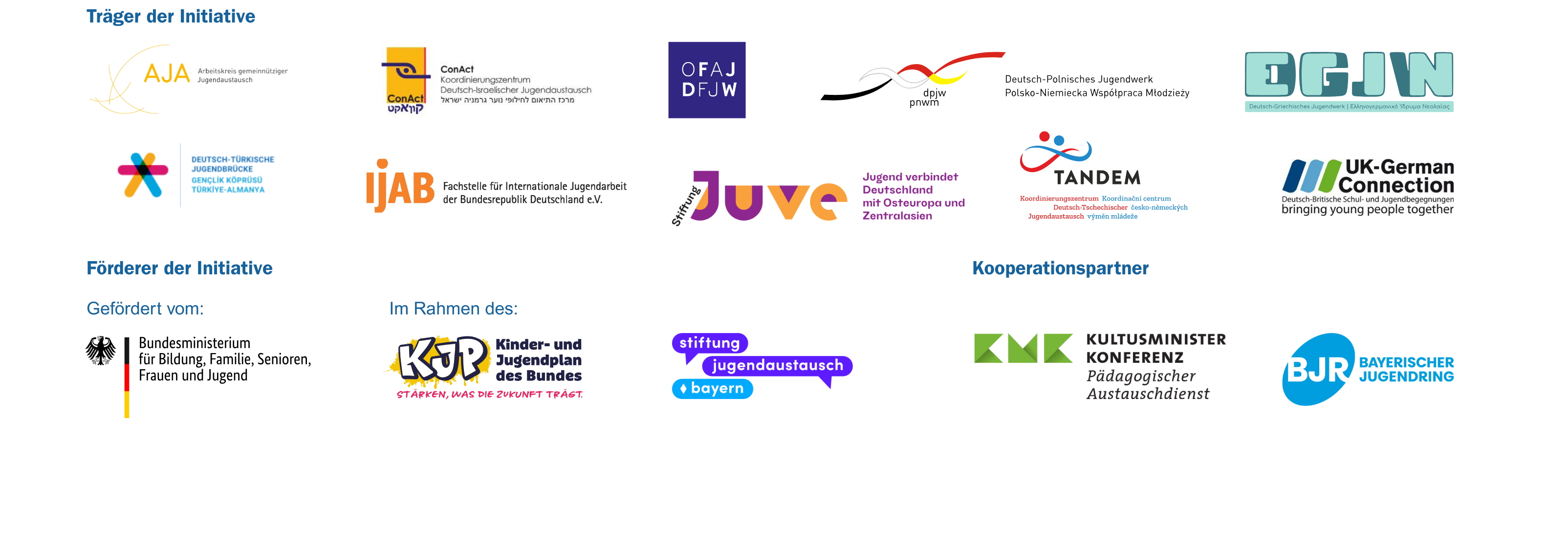 Träger, Förderer und Partner der Initiative Austausch macht Schule