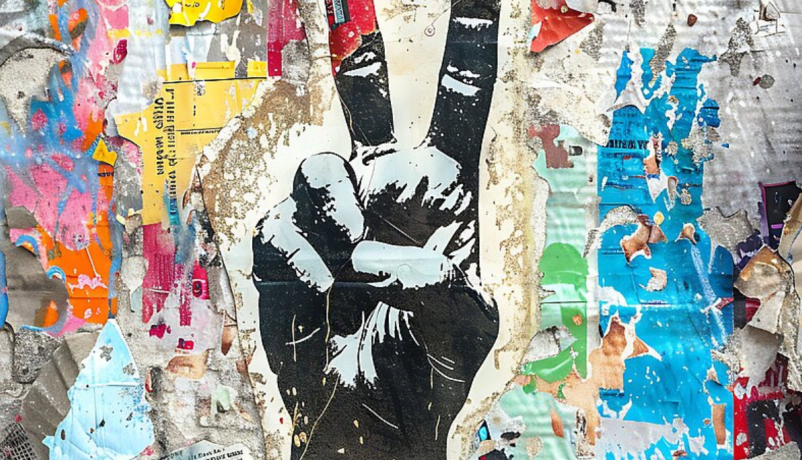 Street Art mit Friedenssymbol als Motiv für internationale Jugendarbeit und Friedensarbeit