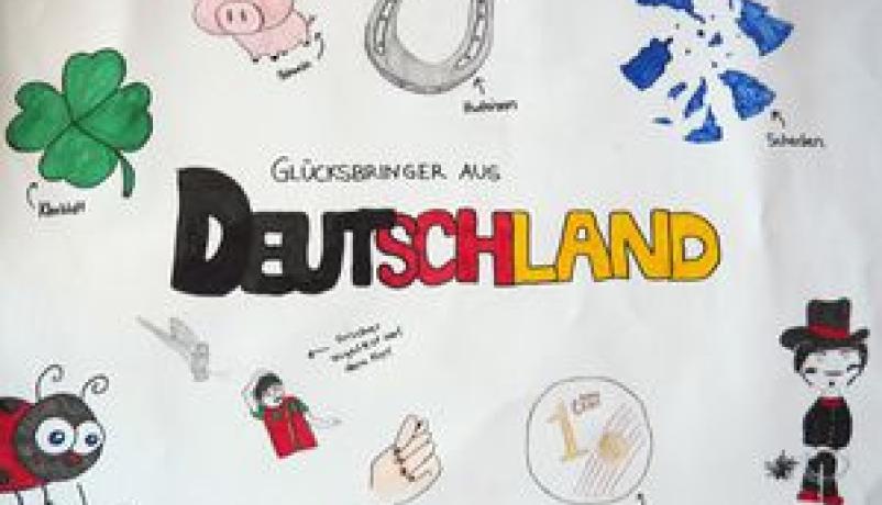 Schüler/-innen zeichneten, welche Glücksbringer es in Deutschland und Kroatien gibt