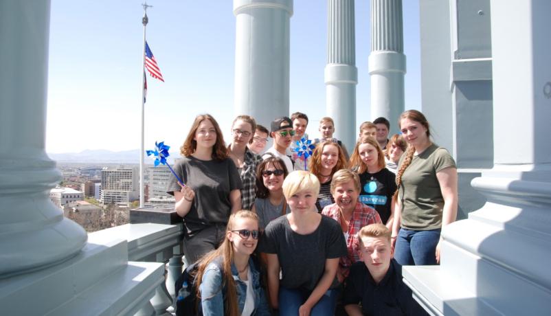  Eine Gruppe von Schülerinnen und Schüler zu Besuch in den USA