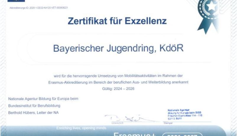 Zertifikat Erasmus Tandem