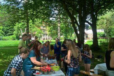 Abschiedspicknick in Deutschland mit den Gasteltern