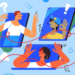 Illustration zum Workshop Sprachanimation: Teilnehmende probieren Methoden der Sprachanimation in einer internationalen Jugendbegegnung aus