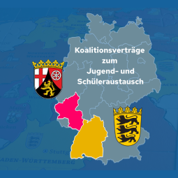 Deutschlandkarte mit den hervorgehobenen Bundesländern Baden-Württemberg und Rheinland-Pfalz