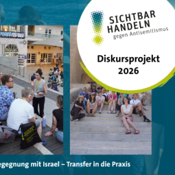Teilnehmende einer Fortbildung zur antisemitismuskritischen Bildungsarbeit arbeiten in Gruppen, tauschen sich aus und begegnen sich in Deutschland und Israel im Rahmen des Diskursprojekts „Sichtbar Handeln“ 2026.